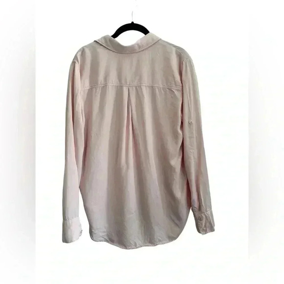 Cloth & Stone Pink Tencel Flap Pocket Button Down Long Sleeve Top EUC Medium - Picture 2 of 12